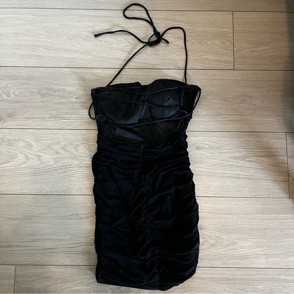 New Princess Polly Undiscovered black strappy tie up mini dress Size 6 - Picture 7 of 10